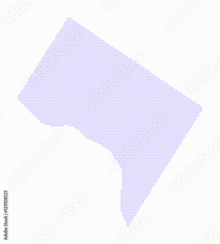 District of Columbia dotted map. Digital style map of the state on white background. District of Columbia shape with square dots. Colored dots style. Small size squares. Beautiful vector illustration.