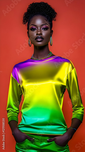 Stylish Woman Poses Confide...