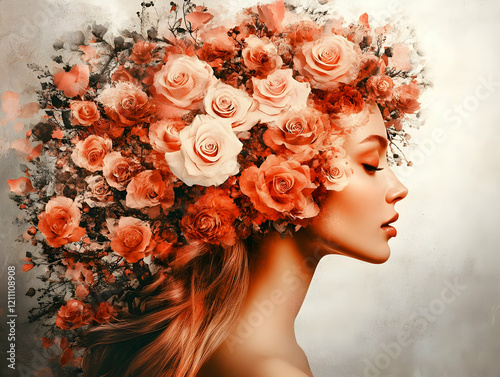 Artistic portrait of woman ...