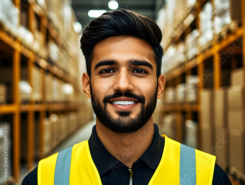 Smiling Warehouse Worker We...
