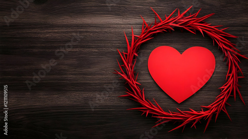 Red Crown of Thorns Wreath ...