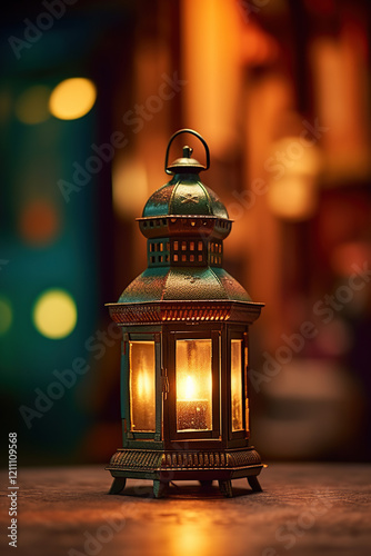 Islamic lights for Ramadan, Eid al-Fitr and Adha with blurred background
