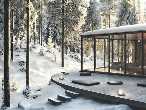 Modern Glass House Nestled ...