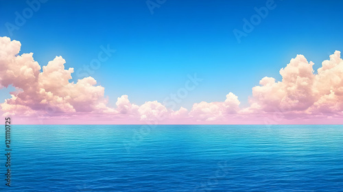 Calm Ocean Meets Pink-Hued ...
