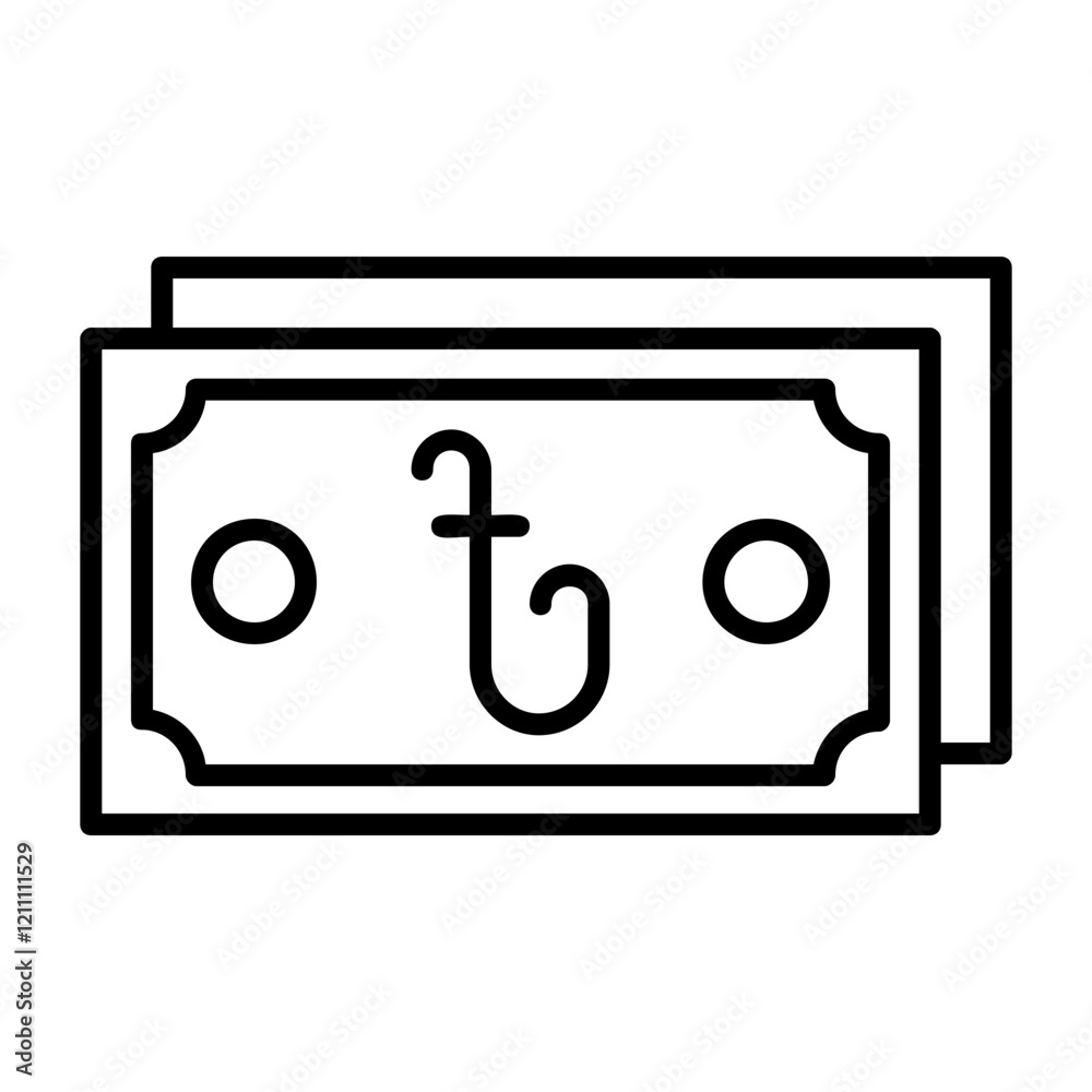 Bangladesh Currency Note Outline Style Icon Bangladesh Currency Note Outline Style Icon