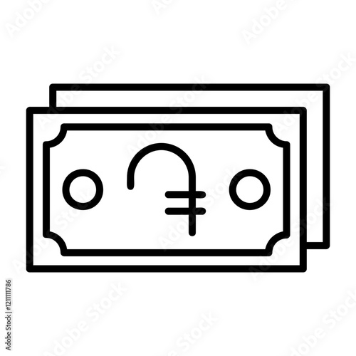 Armenian Dram Note Outline Style Icon