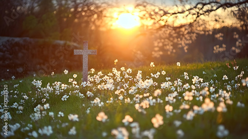 Stone Cross Stands Serenely...