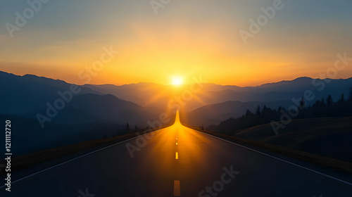 Sunrise illuminates open ro...