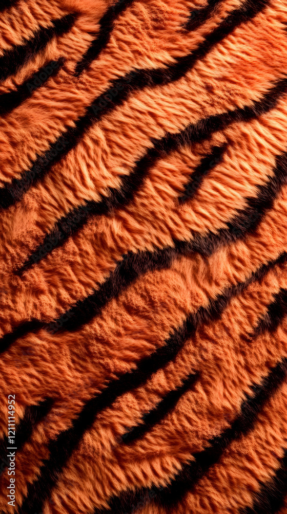 Close-up of Orange and Black Faux Fur Fabric Displays a Soft, Textured, and Stylish Design Close-up of Orange and Black Faux Fur Fabric Displays a Soft, Textured, and Stylish Design