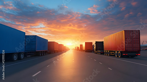 Trucks with Cargo Container...