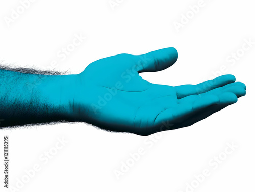 Open Blue Hand Reaches Out ...