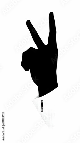 Silhouetted Hand Gestures w...
