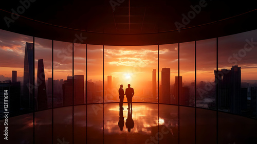 Two Businessmen Stand in Mo...