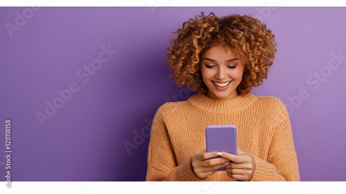 Smiling Woman in Sweater Lo...