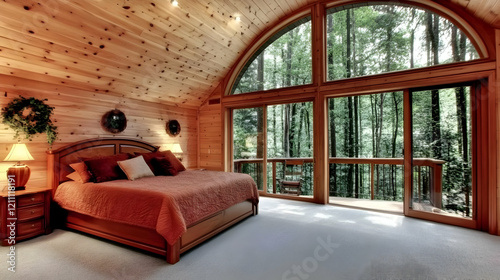 Rustic Bedroom Showcases Wo...