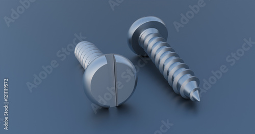 Close up of Slotted Rounded Head Screws for Sheet Metal photo