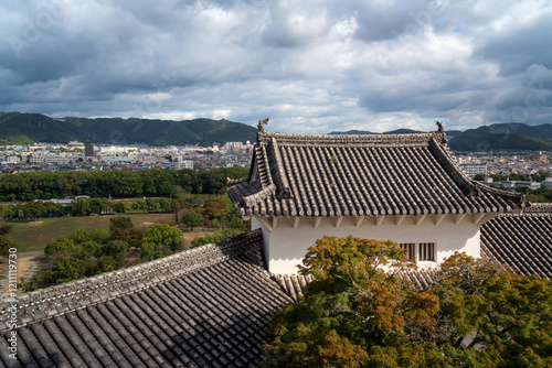 View from the observation deck of Himeji Castle (