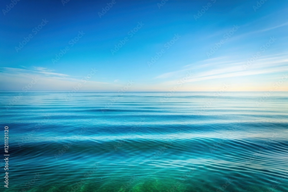 Obraz premium Serene Ocean Vista A Calm Seascape Under a Vast Blue Sky with Gentle Waves