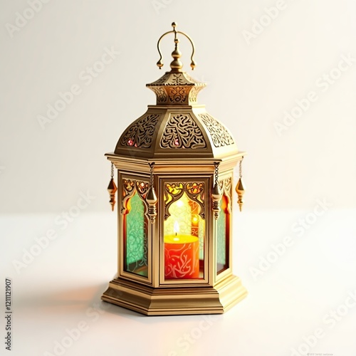 Ramadan arabic lantern isolated on white background