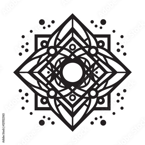 Minimalist Pattern Ornament Design Silhouette Vector Art And Illustration