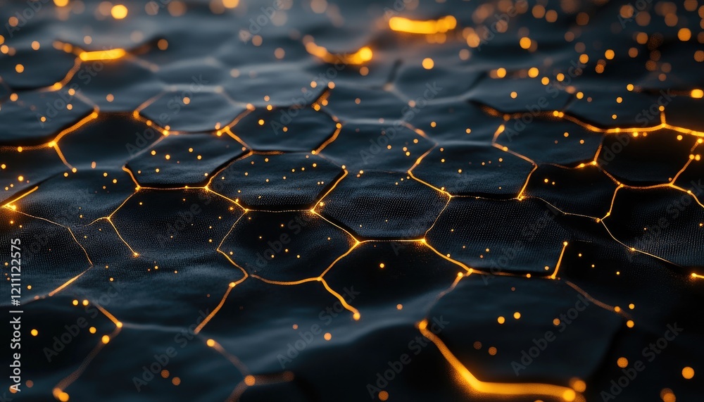Fototapeta premium Glowing Hexagon Network Abstract