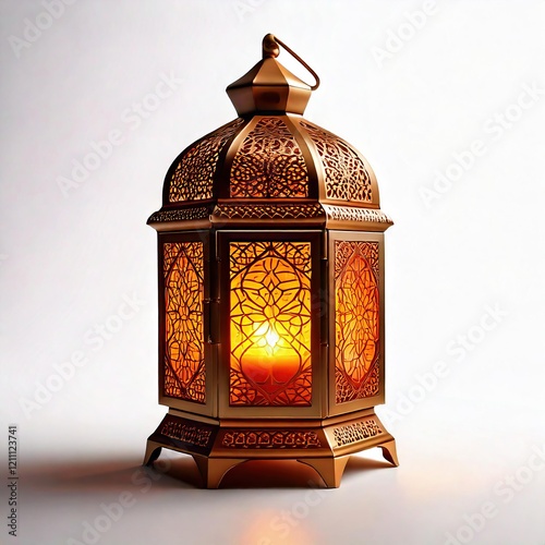 Ramadan arabic lantern isolated on white background