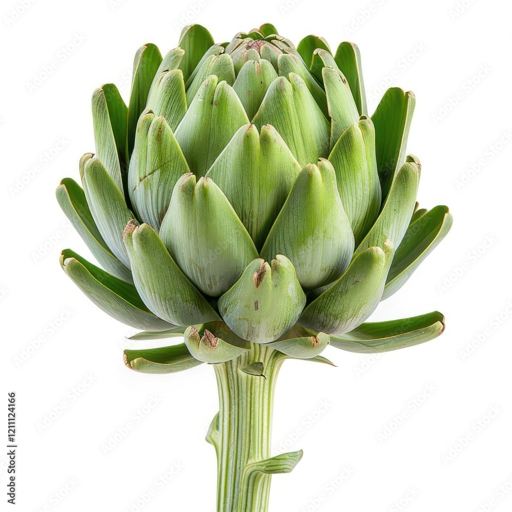 A close-up view of an artichoke flower bud, showcasing its vibrant green petals and intricate details. A close-up view of an artichoke flower bud, showcasing its vibrant green petals and intricate details.