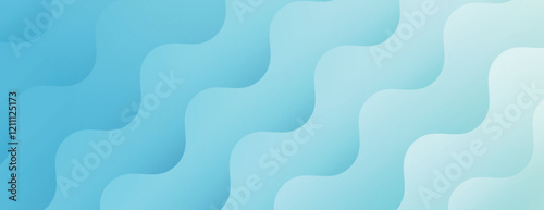 Abstract wavy background with a blue color. The background features a smooth, layered texture with blue tones throughout. Minimal abstract wavy gradient vector background