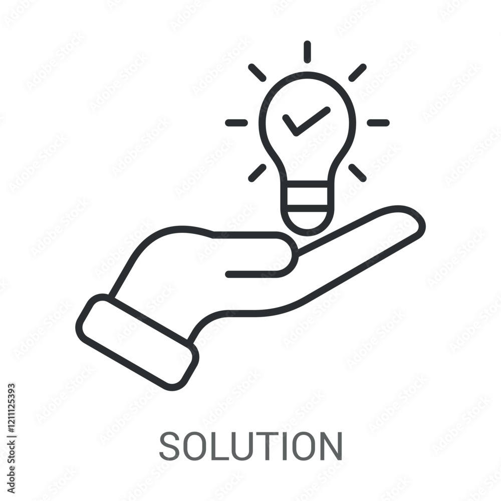 Solution Icon Vector Illustration Line Style Solution Icon Vector Illustration Line Style