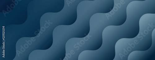 Abstract wavy background with a blue color. The background features a smooth, layered texture with blue tones throughout. Minimal abstract wavy gradient vector background