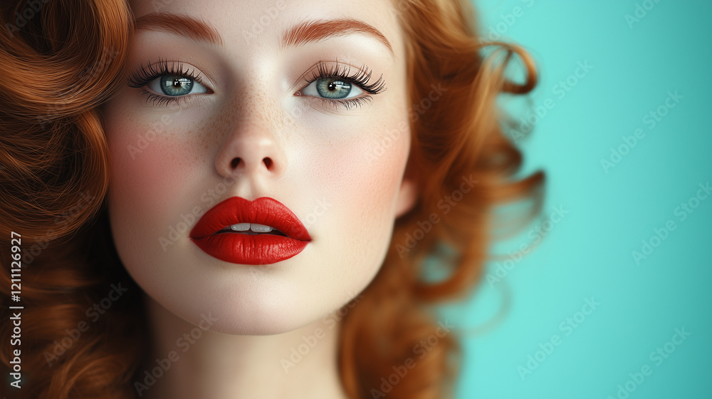 Fototapeta premium closeup portrait of a woman with red hair