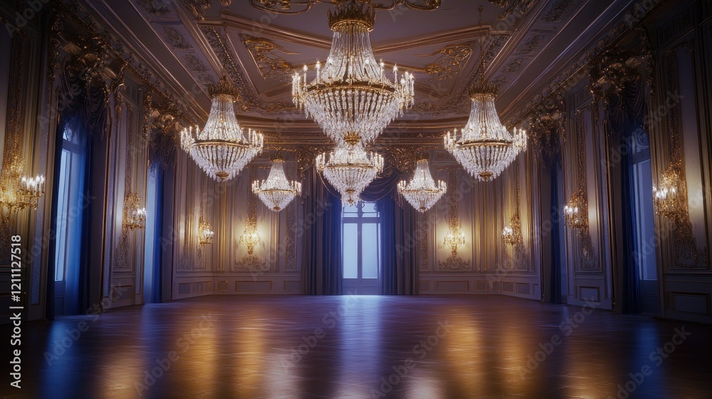 Obraz premium Grand Ballroom: Opulence and Elegance in Architectural Design