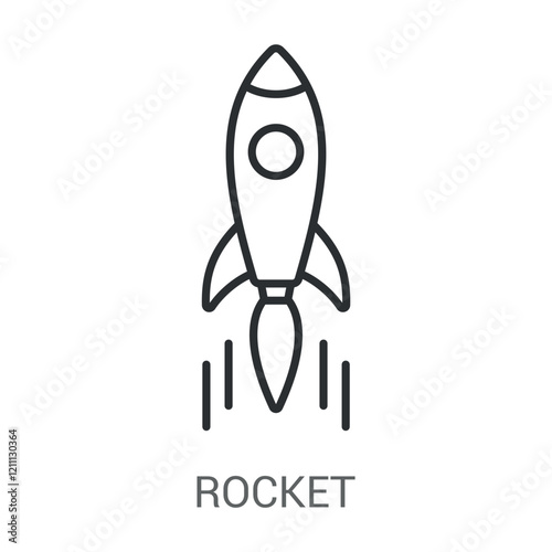 Rocket Icon Vector Illustration Line Style