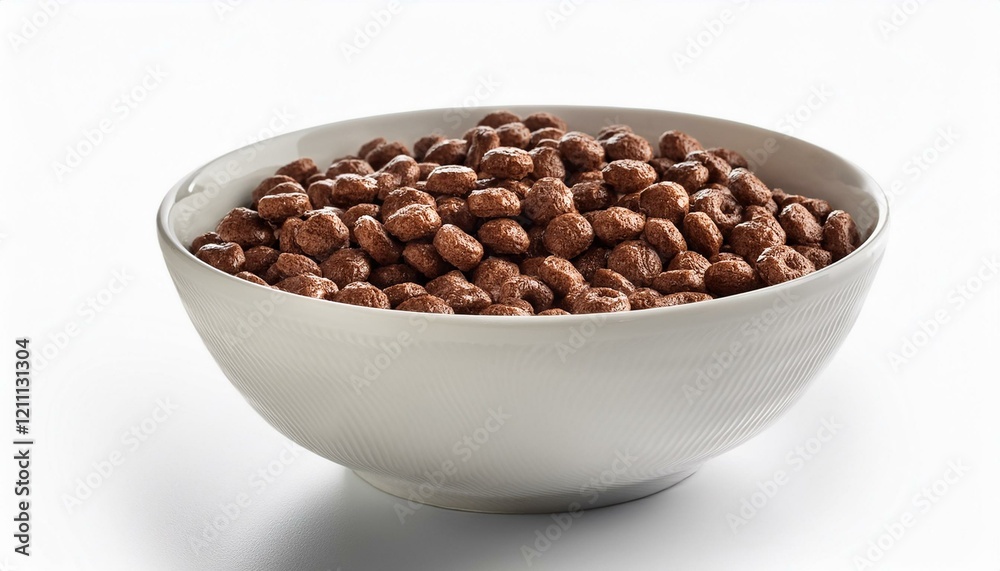 A bowl of chocolate cereal ready for breakfast. A bowl of chocolate cereal ready for breakfast.