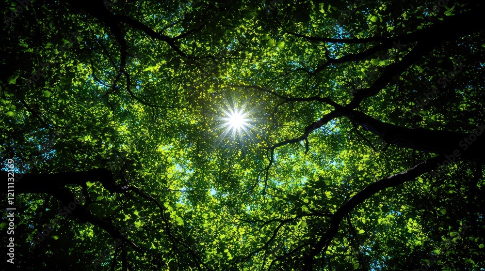 Sunlight Through Canopy: A Summer's Day in the Forest Sunlight Through Canopy: A Summer's Day in the Forest