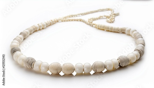 Elegant off-white beaded necklace.