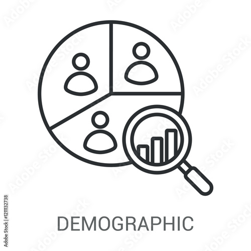 Demographic Icon Vector Illustration Line Style