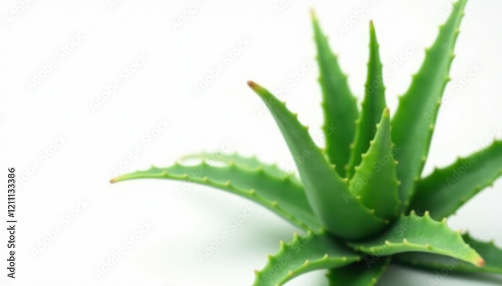 Lush green aloe vera plant with thick fleshy leaves on white background, foliage, aloe vera Lush green aloe vera plant with thick fleshy leaves on white background, foliage, aloe vera