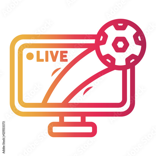 television Line Gradient Icon