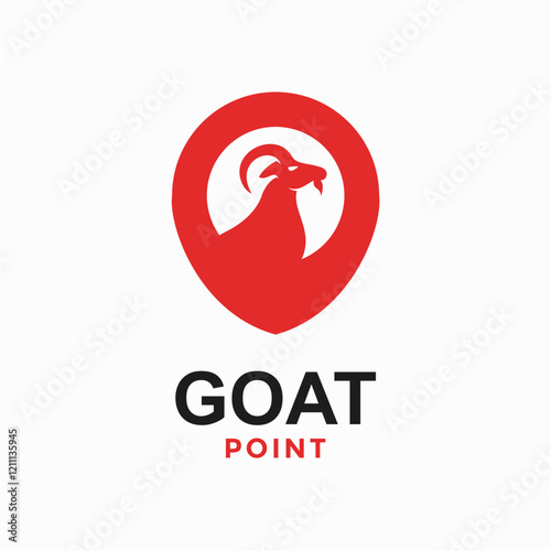 goat point simple logo in negative space