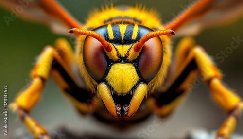 Close Up Yellow Jacket Wasp Macro Photography photo