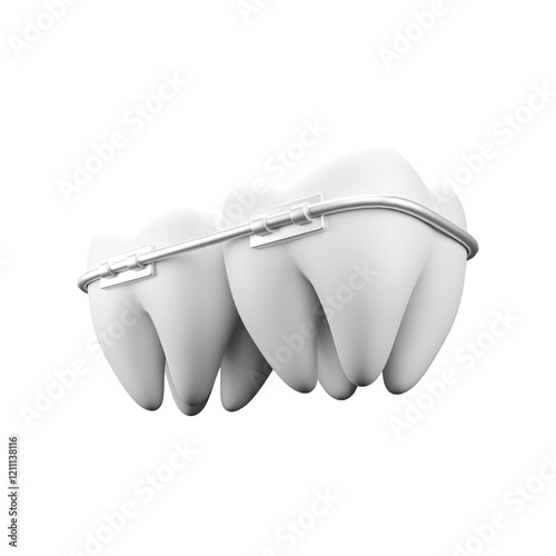 3d rendered illustration of braces tooth