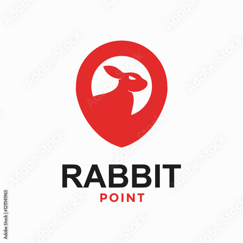 rabbit point simple logo in negative space