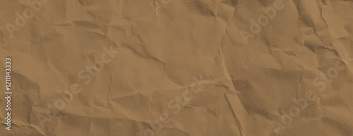 Brown crumpled paper background with a textured, rustic style. The background features a warm brown color and a rough, tactile texture. Paper texture background vector. Brown background.
