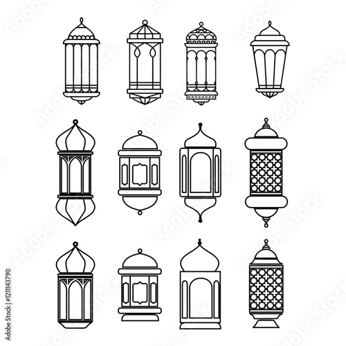 lantern ramadan on white background 