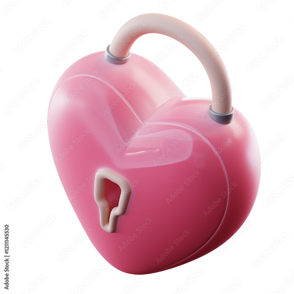 Obraz premium 3D Illustration Heart Padlock