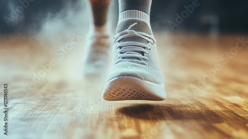 Fast Motion of Shoes Sliding on Dusty Court Floor