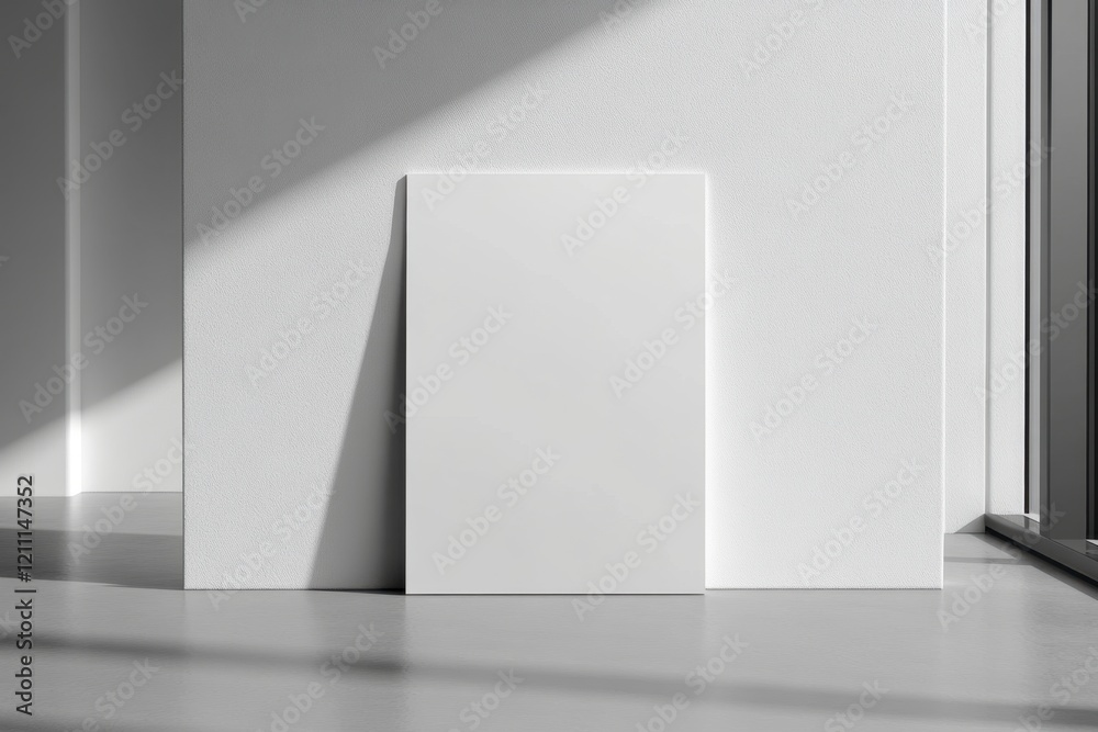 Fototapeta premium Minimalist White Canvas in Modern Bright Interior Setting