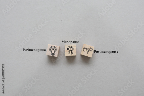 words perimenopause, menopause and postmenopause. the concept of menopause stage or period or age