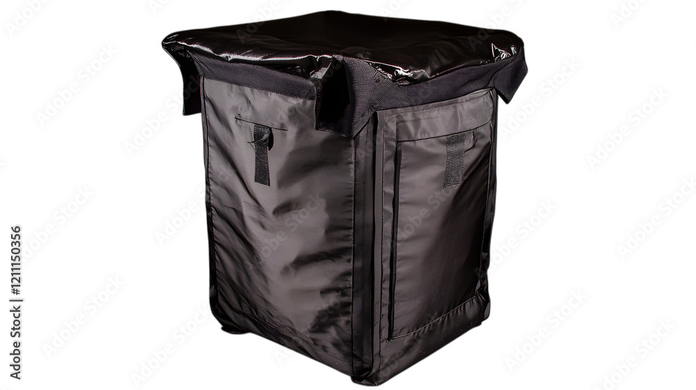 A durable laundry hamper with a collapsible frame and a fabric lining, placed in the center of a transparent background for a simple and practical presentation A durable laundry hamper with a collapsible frame and a fabric lining, placed in the center of a transparent background for a simple and practical presentation